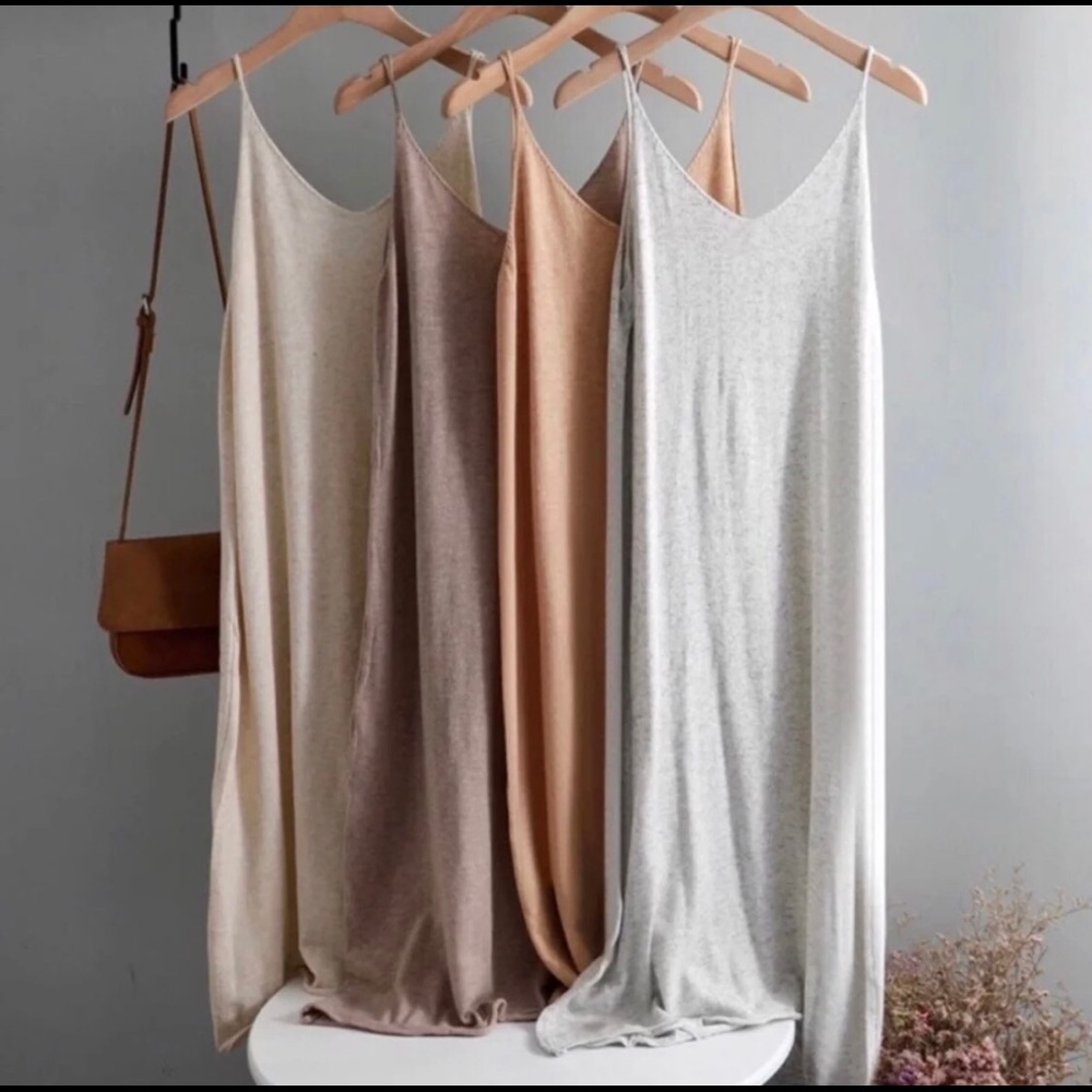 🥇HP🥇 Dress cashmere womens tank dress Heather gray sunset yellow khaki cami
